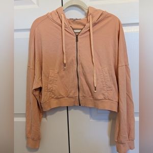 Young Fabulous and Broke Cropped Zip Up Hoodie